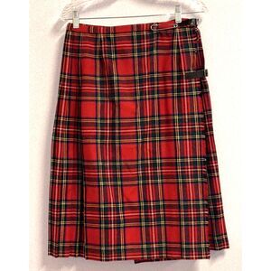 Royal Stewart Tartan Traditional Scottish Kilt US 14 Leather Buckles Kilt Pin